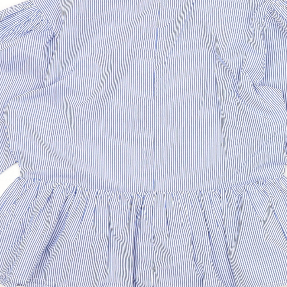 Womens UK Size 8 New Look Blue Basic Blouse