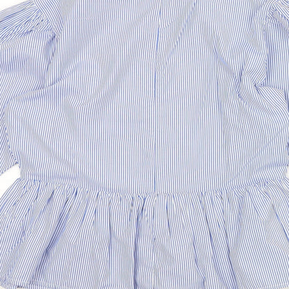 Womens UK Size 8 New Look Blue Basic Blouse