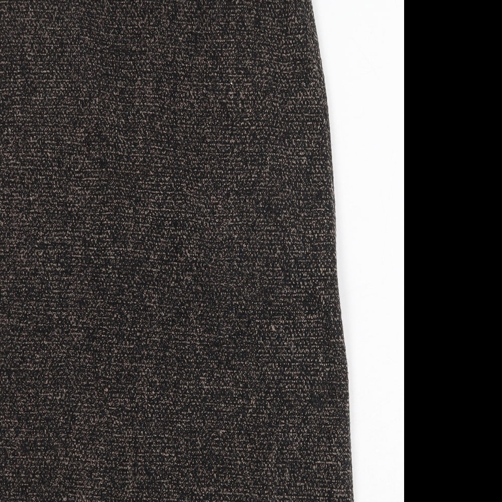 Marks and Spencer Womens Brown Polyester A-Line Skirt Size 8