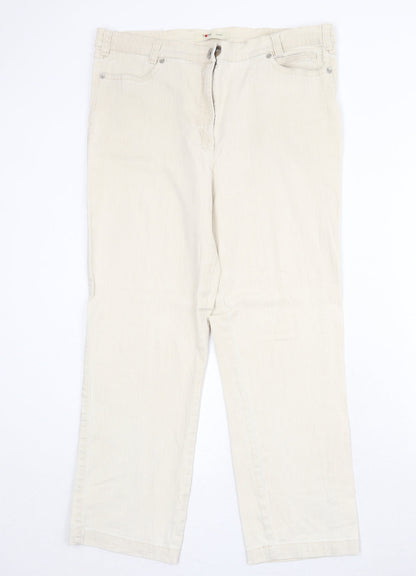 Toni Womens Beige Cotton Straight Jeans Size 35 in Regular Zip
