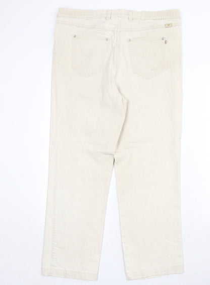 Toni Womens Beige Cotton Straight Jeans Size 35 in Regular Zip
