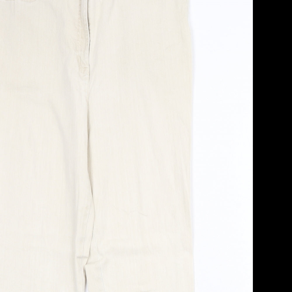 Toni Womens Beige Cotton Straight Jeans Size 35 in Regular Zip