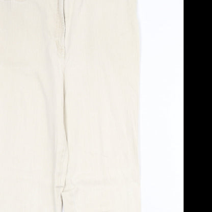 Toni Womens Beige Cotton Straight Jeans Size 35 in Regular Zip