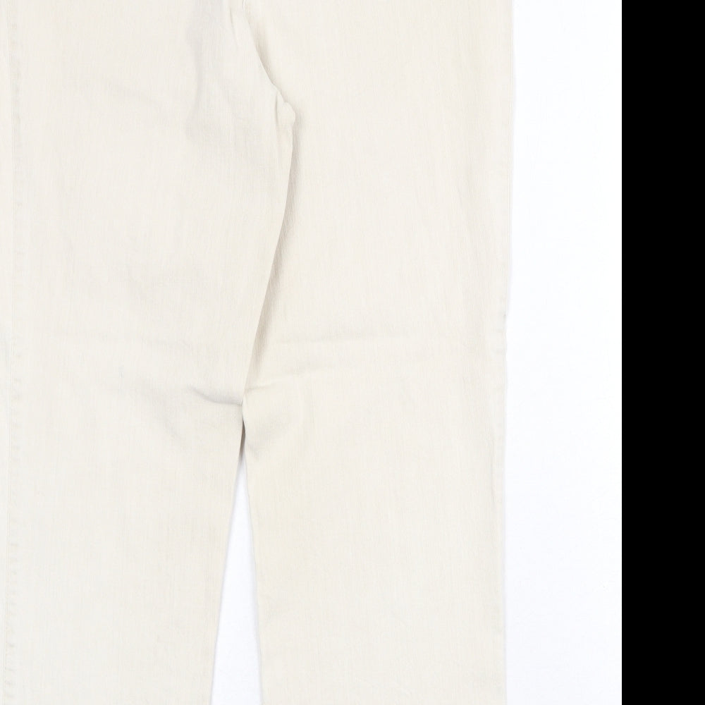 Toni Womens Beige Cotton Straight Jeans Size 35 in Regular Zip