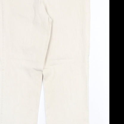 Toni Womens Beige Cotton Straight Jeans Size 35 in Regular Zip