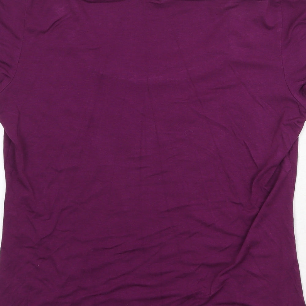 Bonmarché Womens Purple Viscose Basic Tank Size 14 Boat Neck - Pleat Neckline Detail