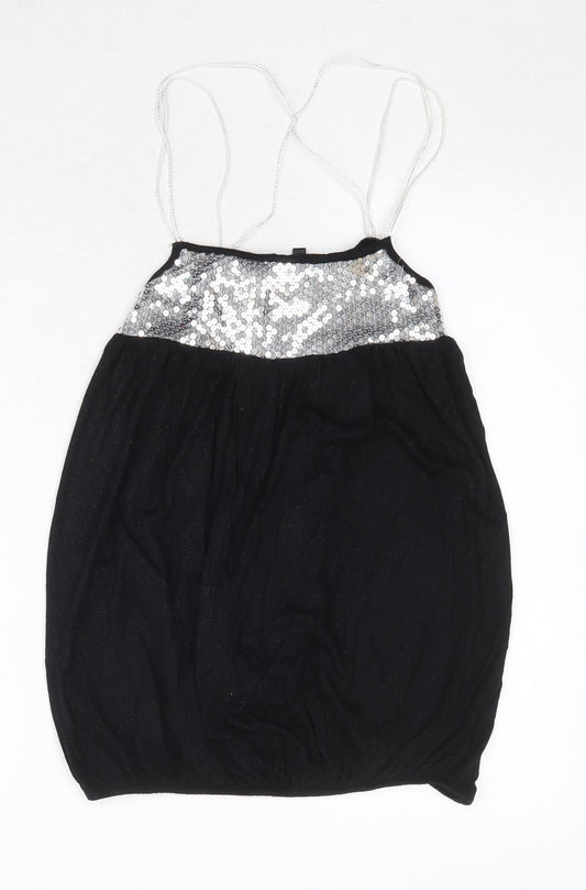 AX Paris Womens Black Polyester Camisole Tank Size 10 Square Neck