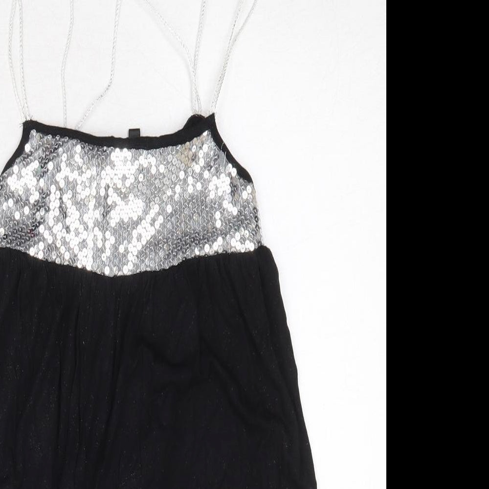 AX Paris Womens Black Polyester Camisole Tank Size 10 Square Neck