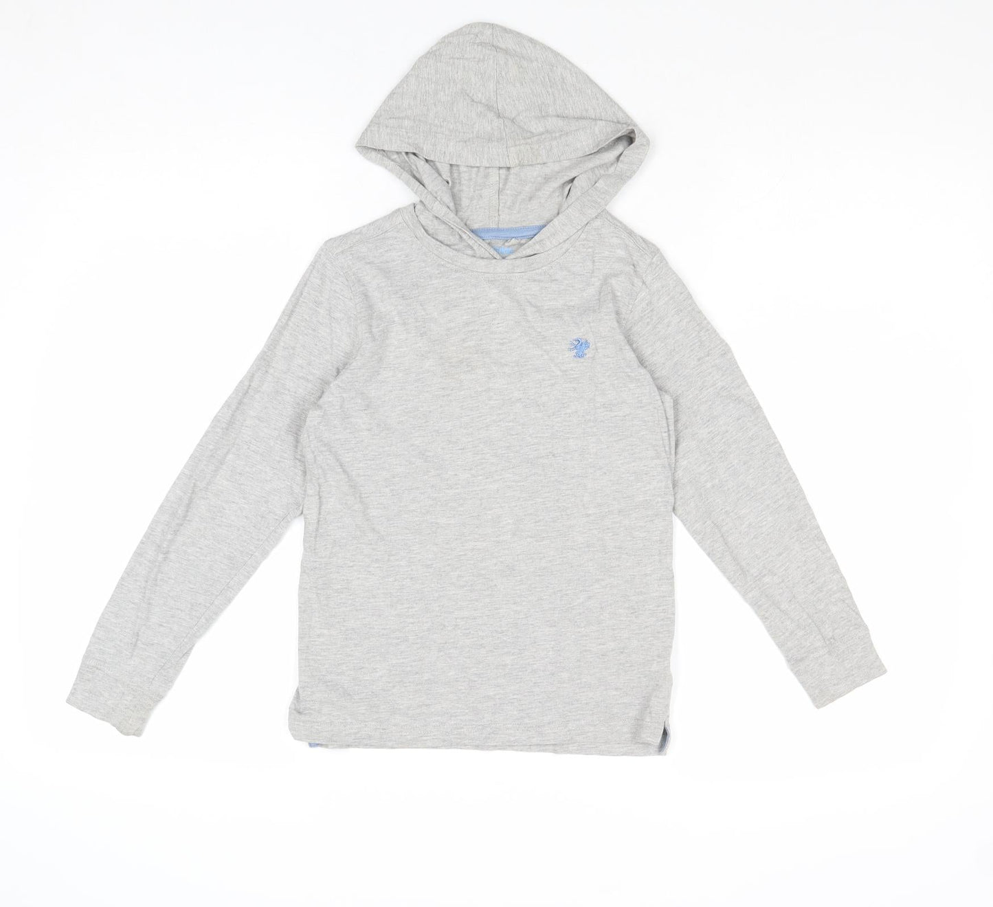 NEXT Boys Grey Cotton Pullover Hoodie Size 7 Years Pullover - Elbow Patches