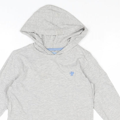 NEXT Boys Grey Cotton Pullover Hoodie Size 7 Years Pullover - Elbow Patches