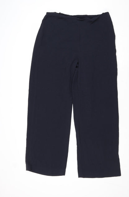 Womens UK Size 14 Marks and Spencer Regular Fit  Blue Trousers