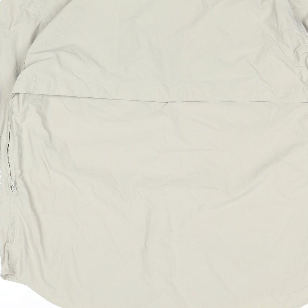 Crane Sports Womens Beige Polyamide Basic Button-Up Size S Collared