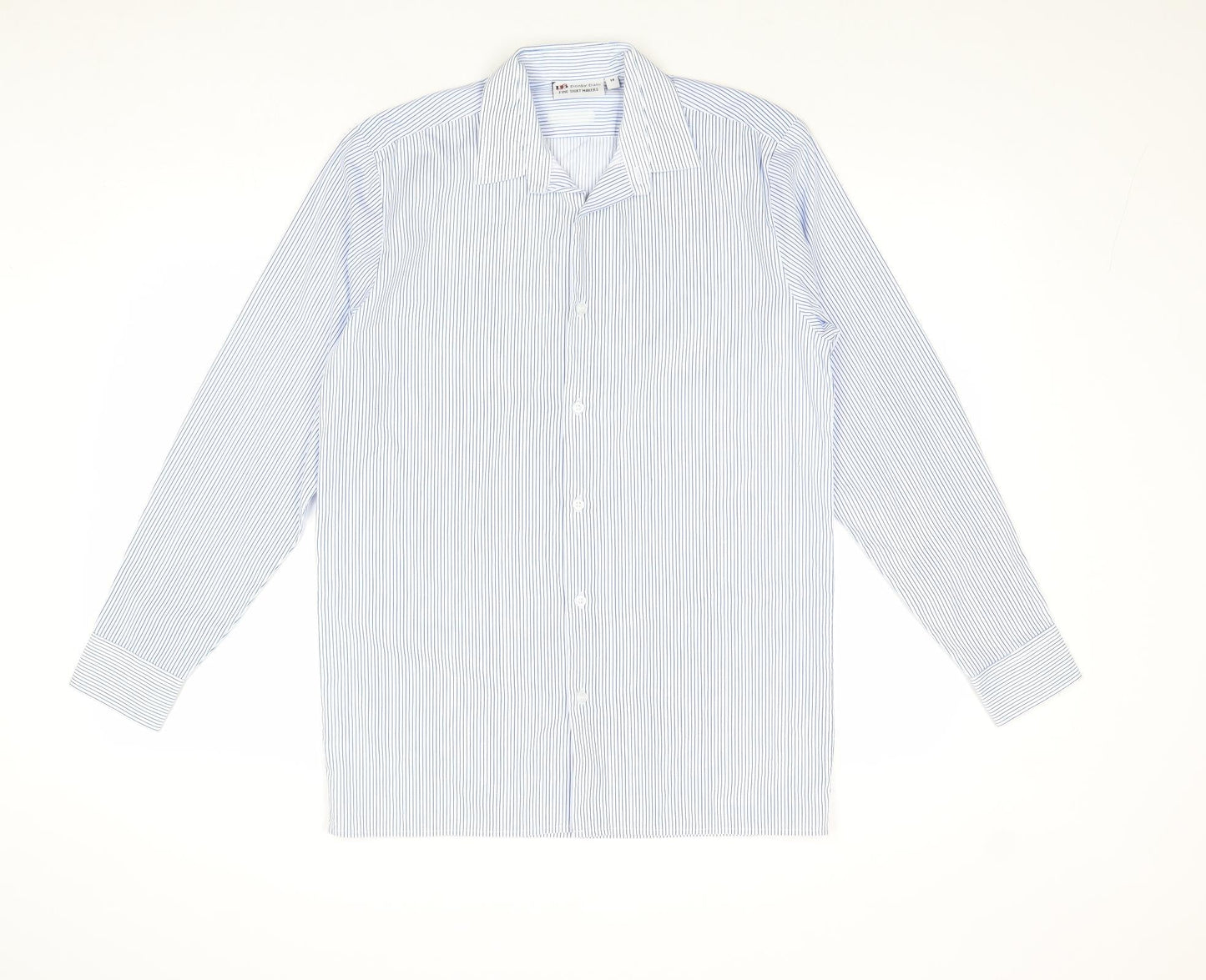 Mens UK Size 14 Denby Dale Blue  Button-Up Long Sleeve Casual Shirt