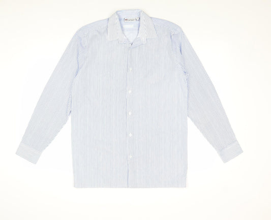 Mens UK Size 14 Denby Dale Blue  Button-Up Long Sleeve Casual Shirt