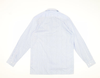 Mens UK Size 14 Denby Dale Blue  Button-Up Long Sleeve Casual Shirt