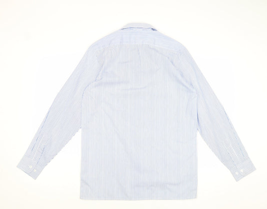 Mens UK Size 14 Denby Dale Blue  Button-Up Long Sleeve Casual Shirt