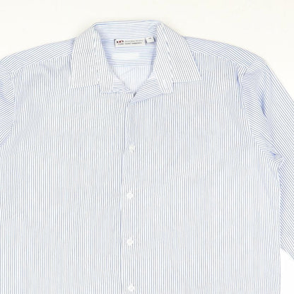 Mens UK Size 14 Denby Dale Blue  Button-Up Long Sleeve Casual Shirt