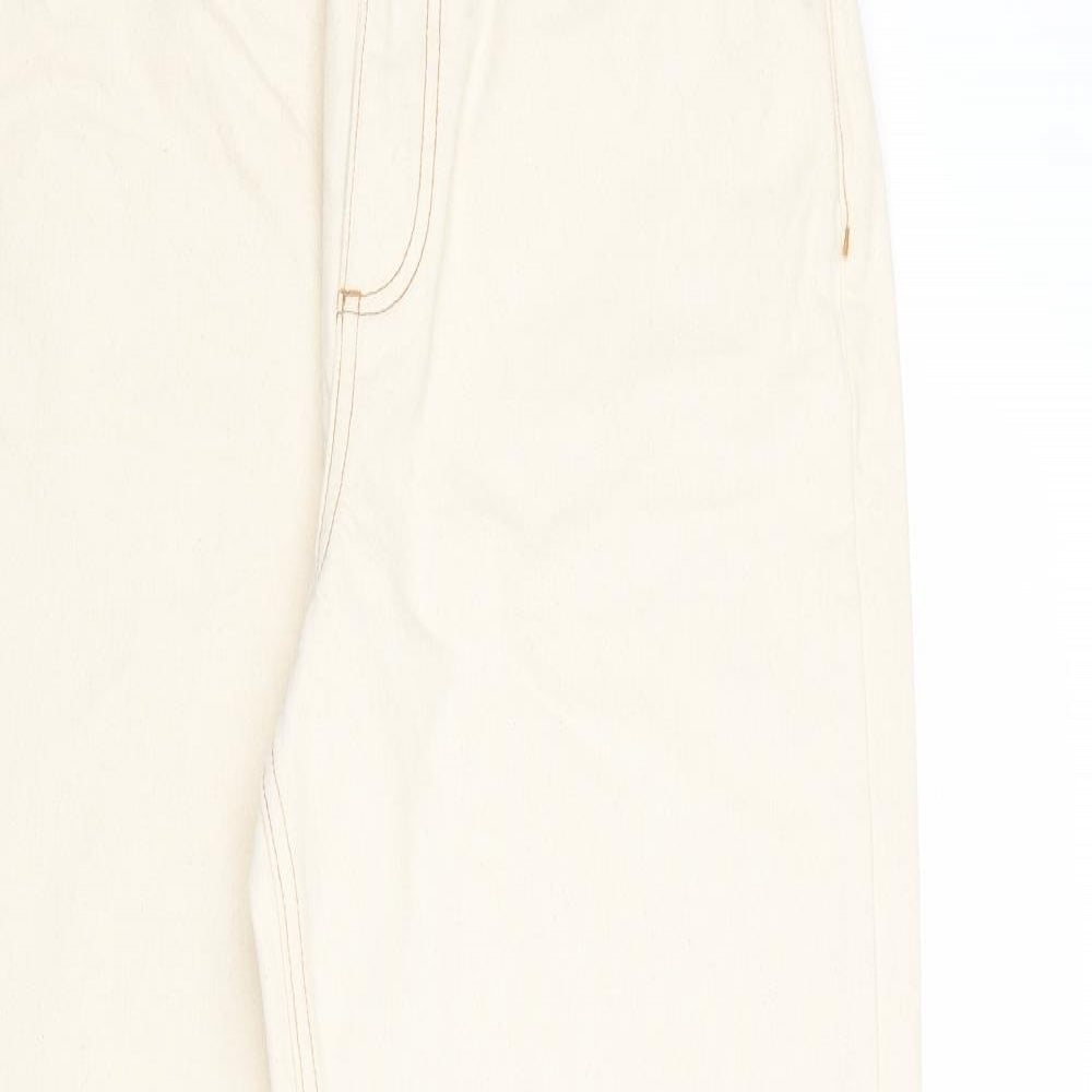 ASOS Womens Ivory Cotton Tapered Jeans Size 28 in Regular Zip
