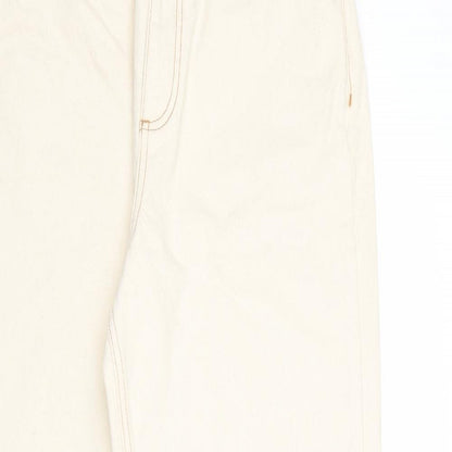 ASOS Womens Ivory Cotton Tapered Jeans Size 28 in Regular Zip