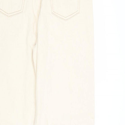 ASOS Womens Ivory Cotton Tapered Jeans Size 28 in Regular Zip