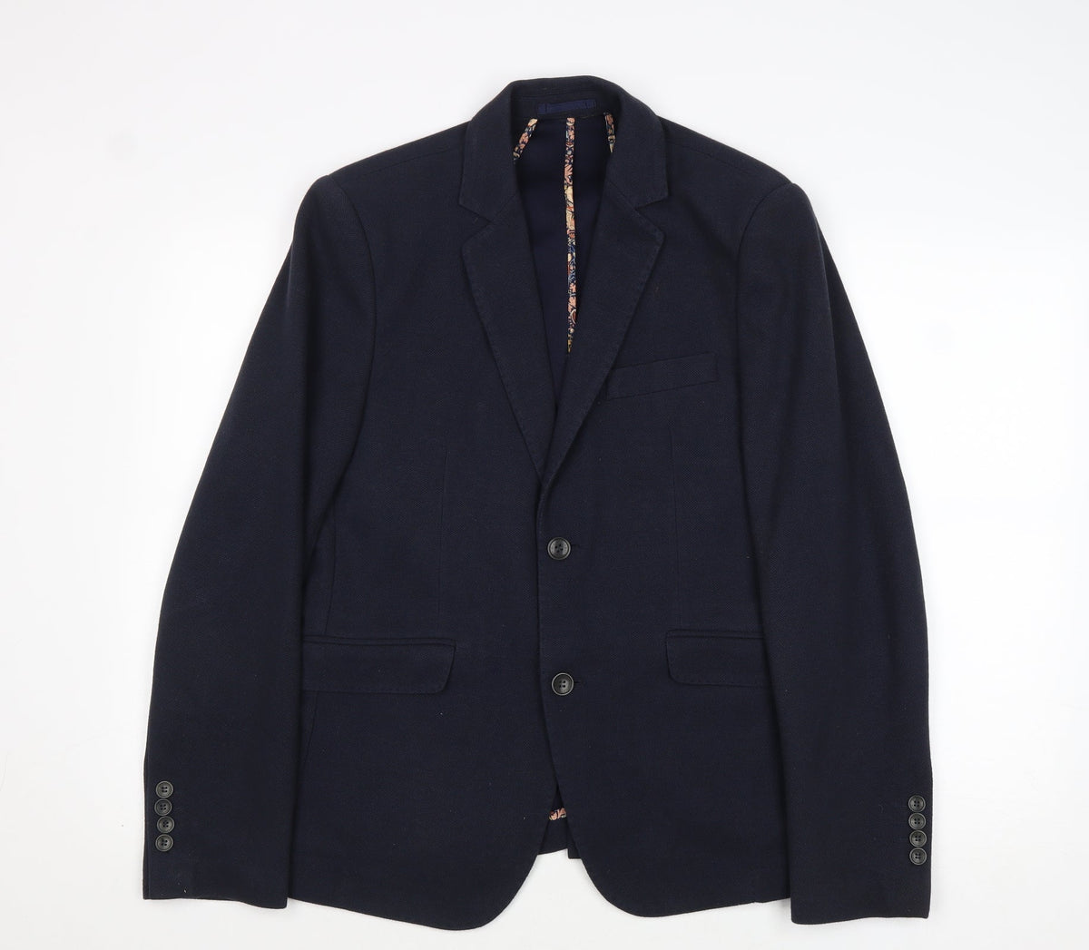 Without Prejudice Mens Blue Polyester Jacket Suit Jacket Size 40 Regular