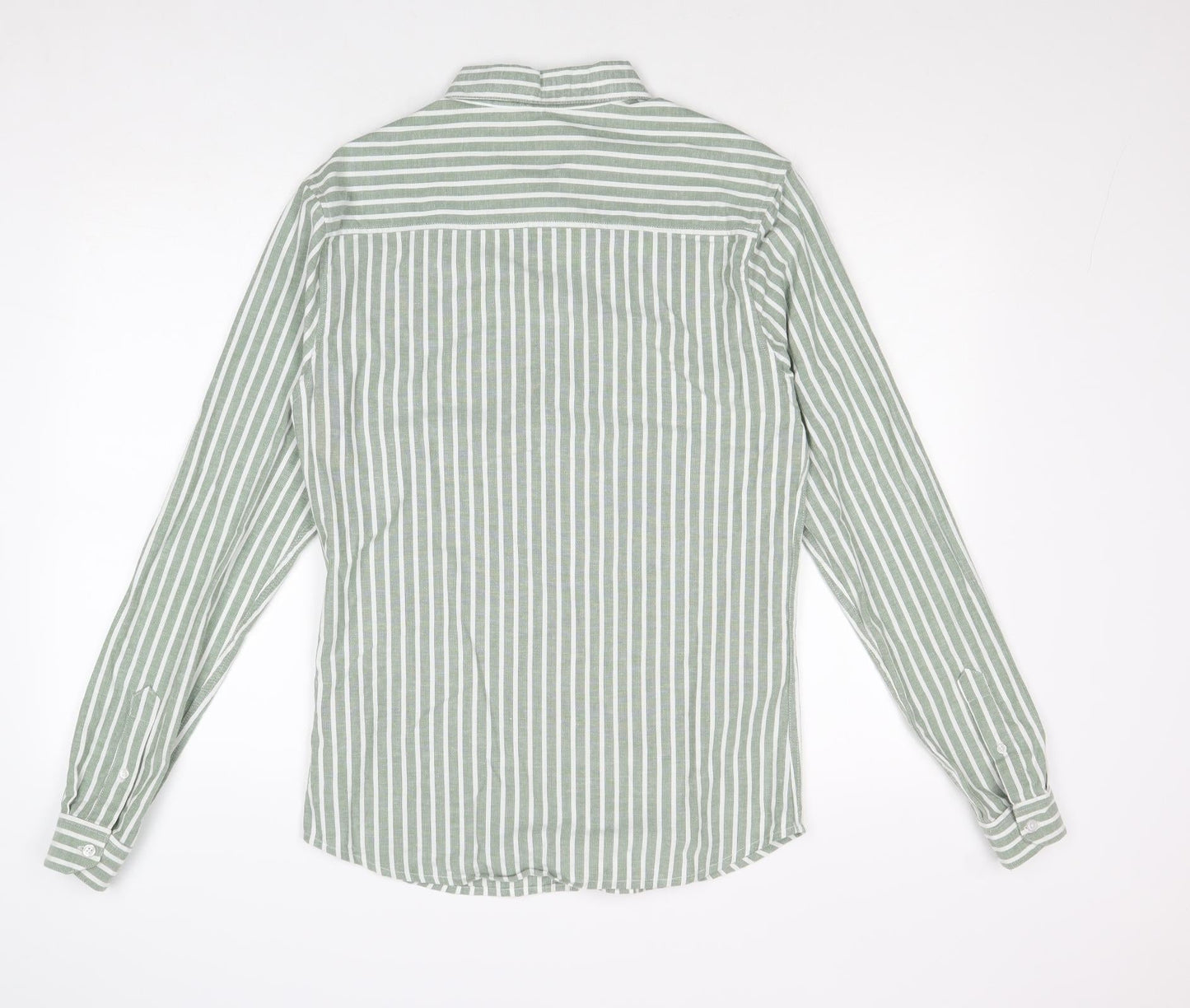 Mens UK Size M Boohoo Green  Button-Up Long Sleeve Casual Shirt