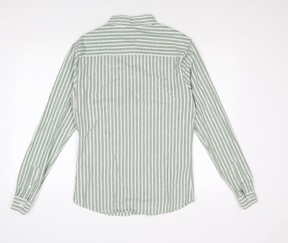 Mens UK Size M Boohoo Green  Button-Up Long Sleeve Casual Shirt