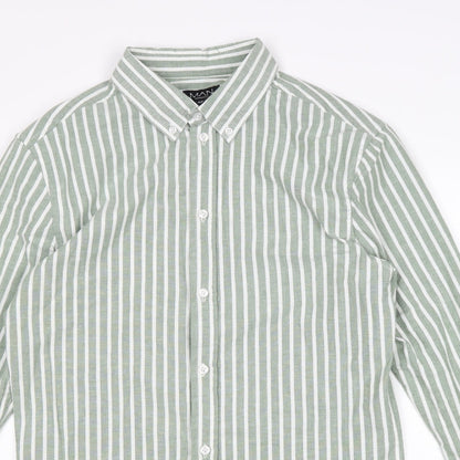 Mens UK Size M Boohoo Green  Button-Up Long Sleeve Casual Shirt