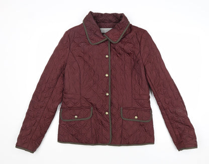 Andrew Marc Womens Purple Quilted Jacket Size M Snap