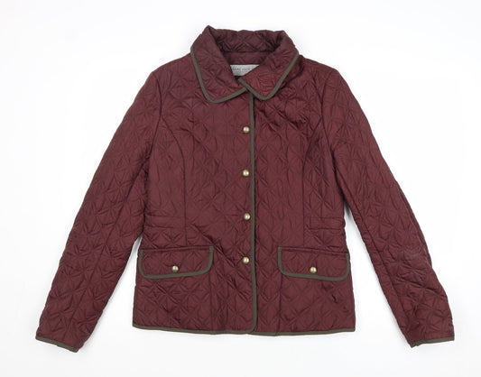 Andrew Marc Womens Purple Quilted Jacket Size M Snap