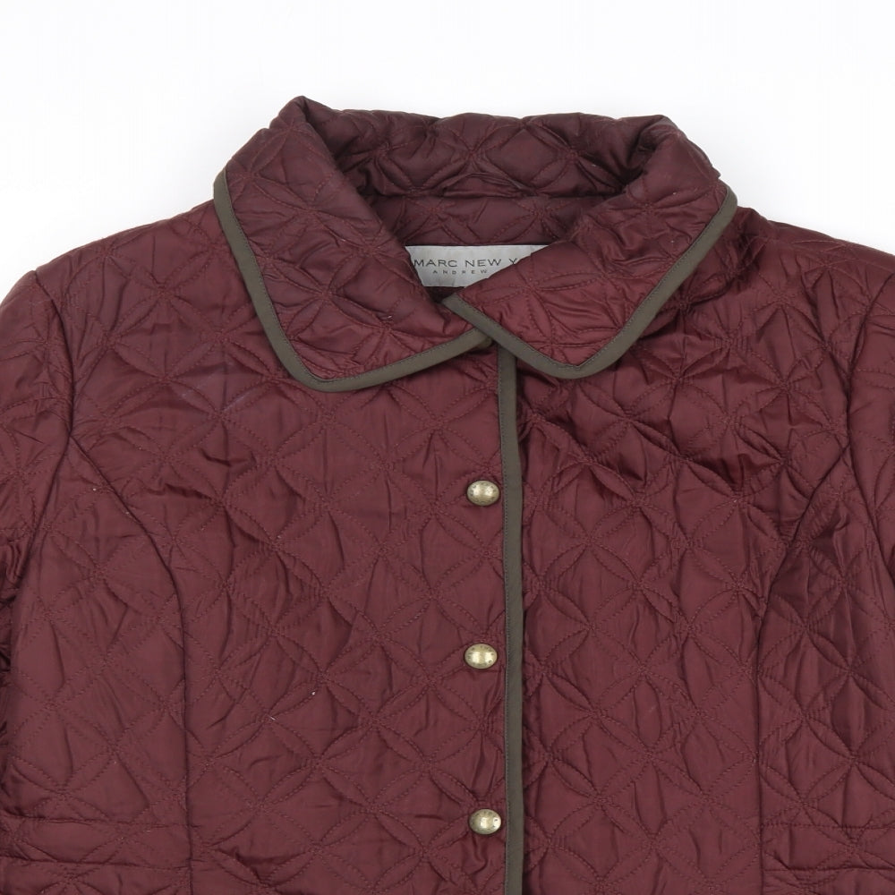 Andrew Marc Womens Purple Quilted Jacket Size M Snap