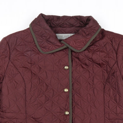 Andrew Marc Womens Purple Quilted Jacket Size M Snap