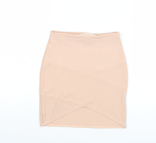 Missguided Womens Pink Polyester Bandage Skirt Size 4