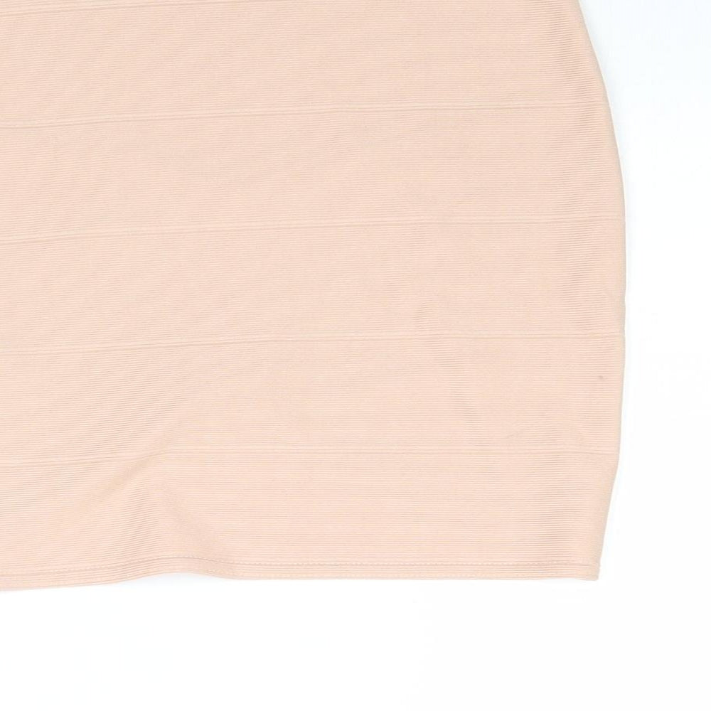 Missguided Womens Pink Polyester Bandage Skirt Size 4