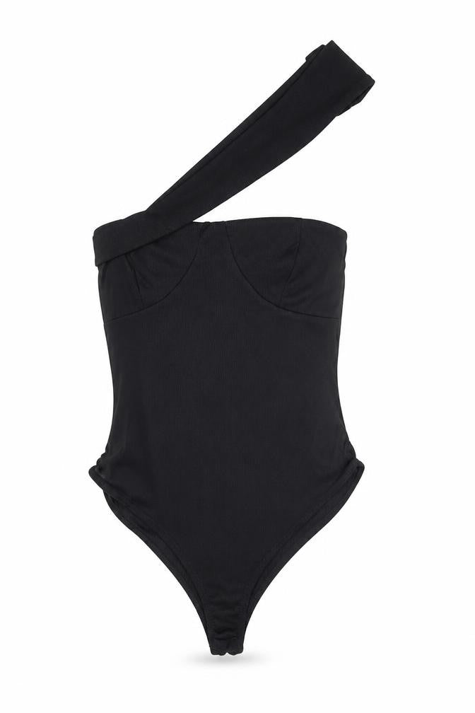 Womens UK Size 10 PRETTYLITTLETHING One-Piece Black Bodysuit