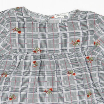 V.Code Womens Multicoloured Geometric Polyester Basic Blouse Size S Round Neck - Flower Print