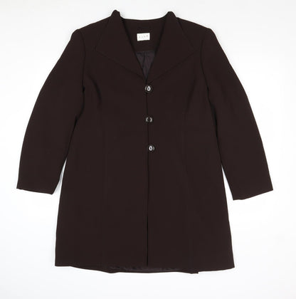 ELVI Womens Brown Overcoat Coat Size 16 Button