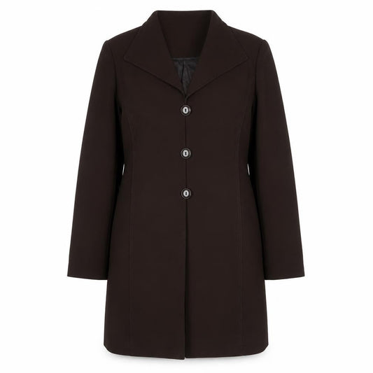 Womens UK Size 16 ELVI Brown Overcoat