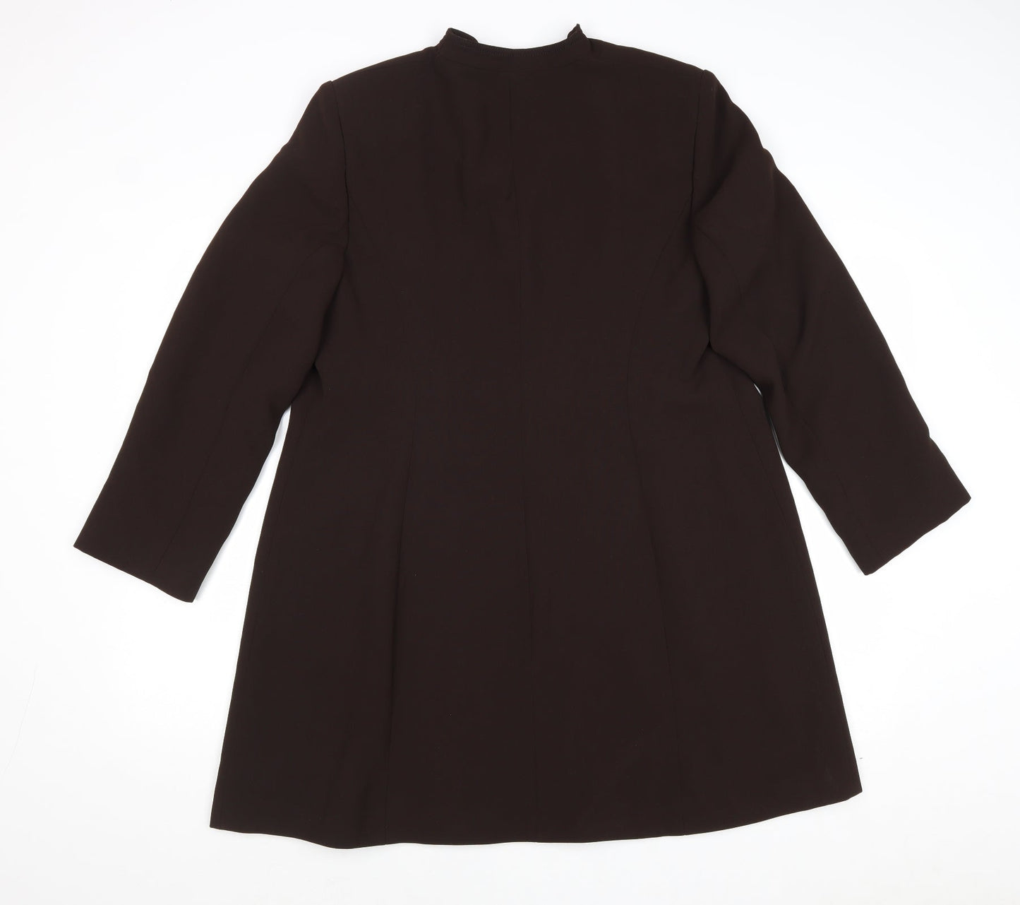 ELVI Womens Brown Overcoat Coat Size 16 Button