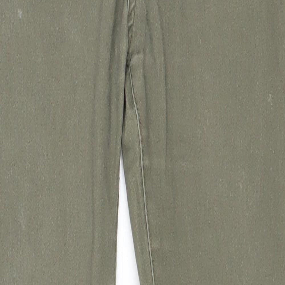 M&Co Girls Green Cotton Skinny Jeans Size 9 Years Regular Zip