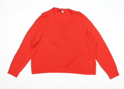 Womens UK Size XL Divided by H&M Red Pullover Jumper