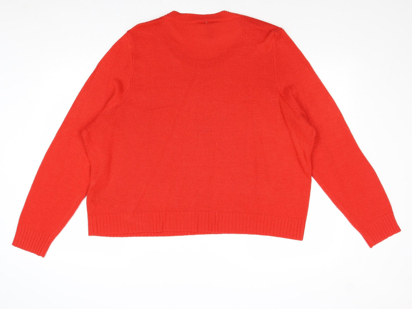 Womens UK Size XL Divided by H&M Red Pullover Jumper