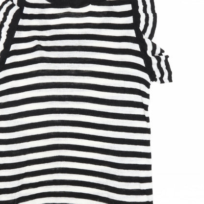 NEXT Womens Black Round Neck Striped Acrylic Pullover Jumper Size 12