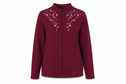 Classics Elements Womens Purple Jacket Size 16 Zip - Flower Detail