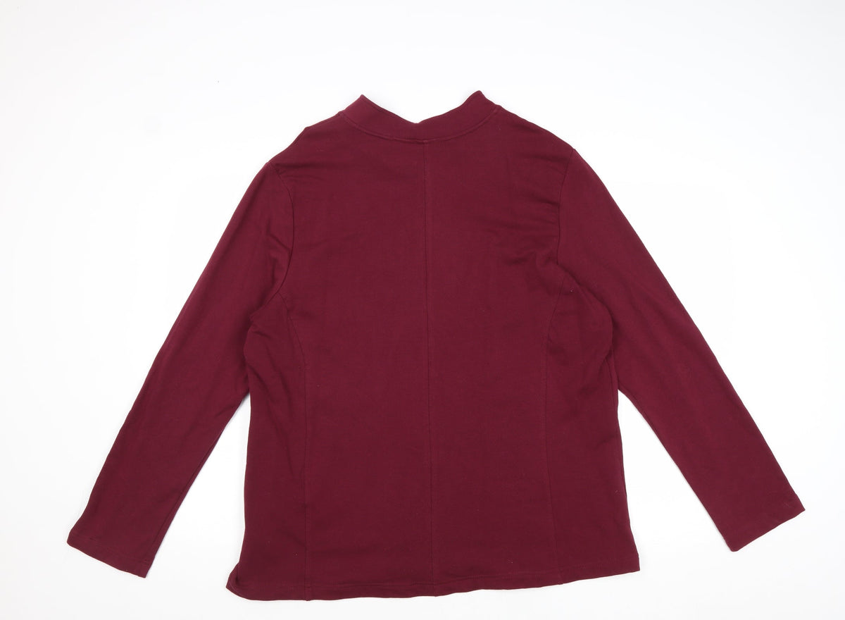 Classics Elements Womens Purple Jacket Size 16 Zip - Flower Detail