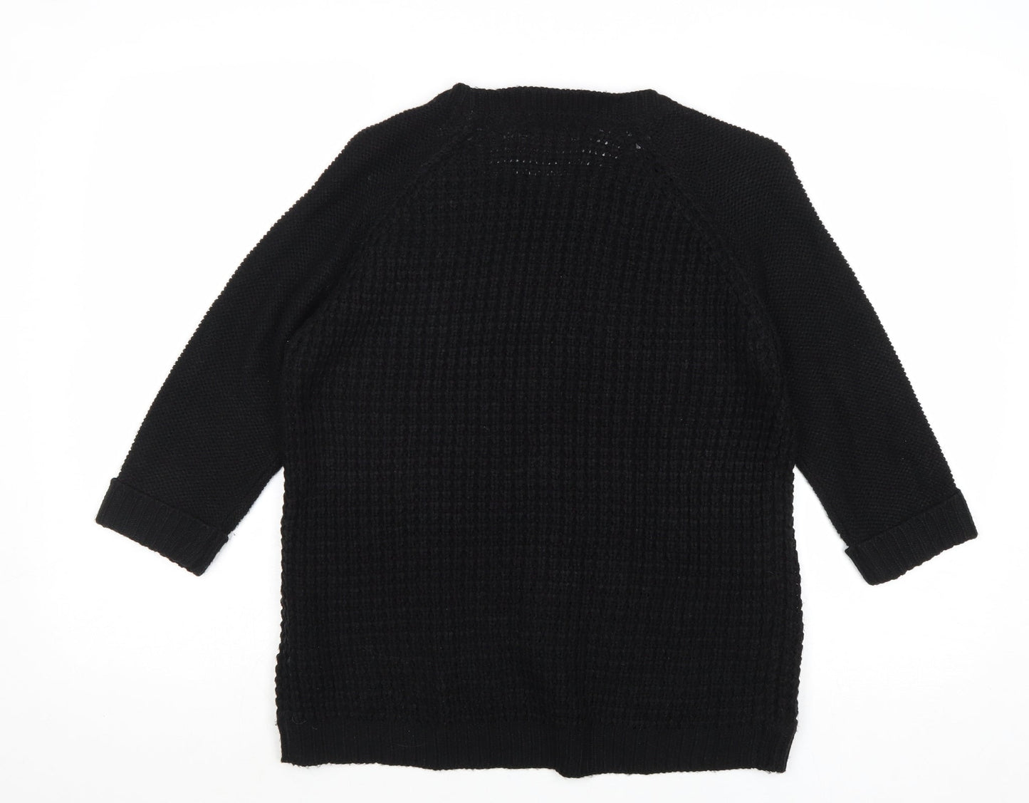 CMB Womens Black Round Neck Acrylic Pullover Jumper Size 12