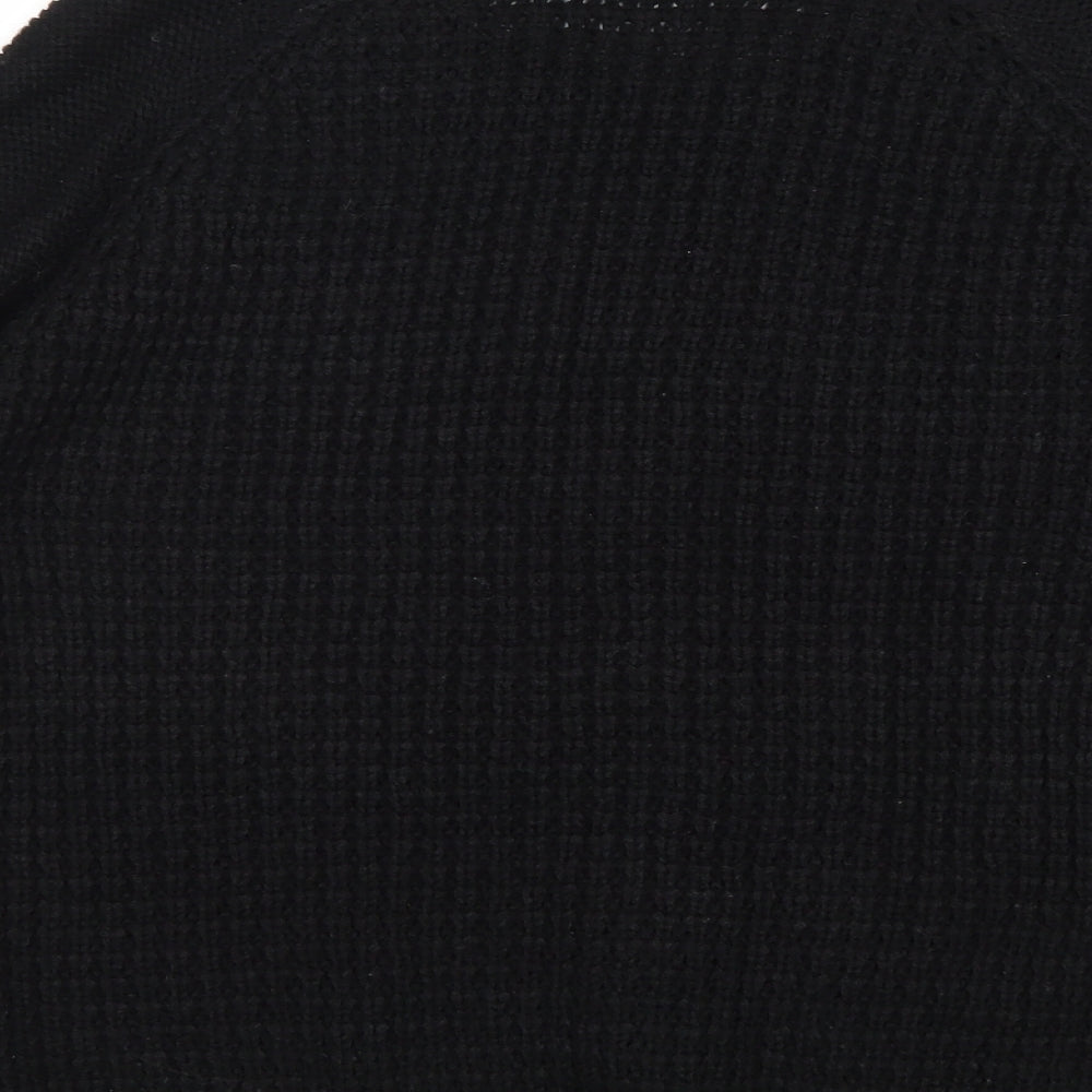 CMB Womens Black Round Neck Acrylic Pullover Jumper Size 12