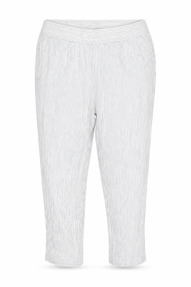 Marks and Spencer Womens Grey Striped Viscose Trousers Size 16 Regular