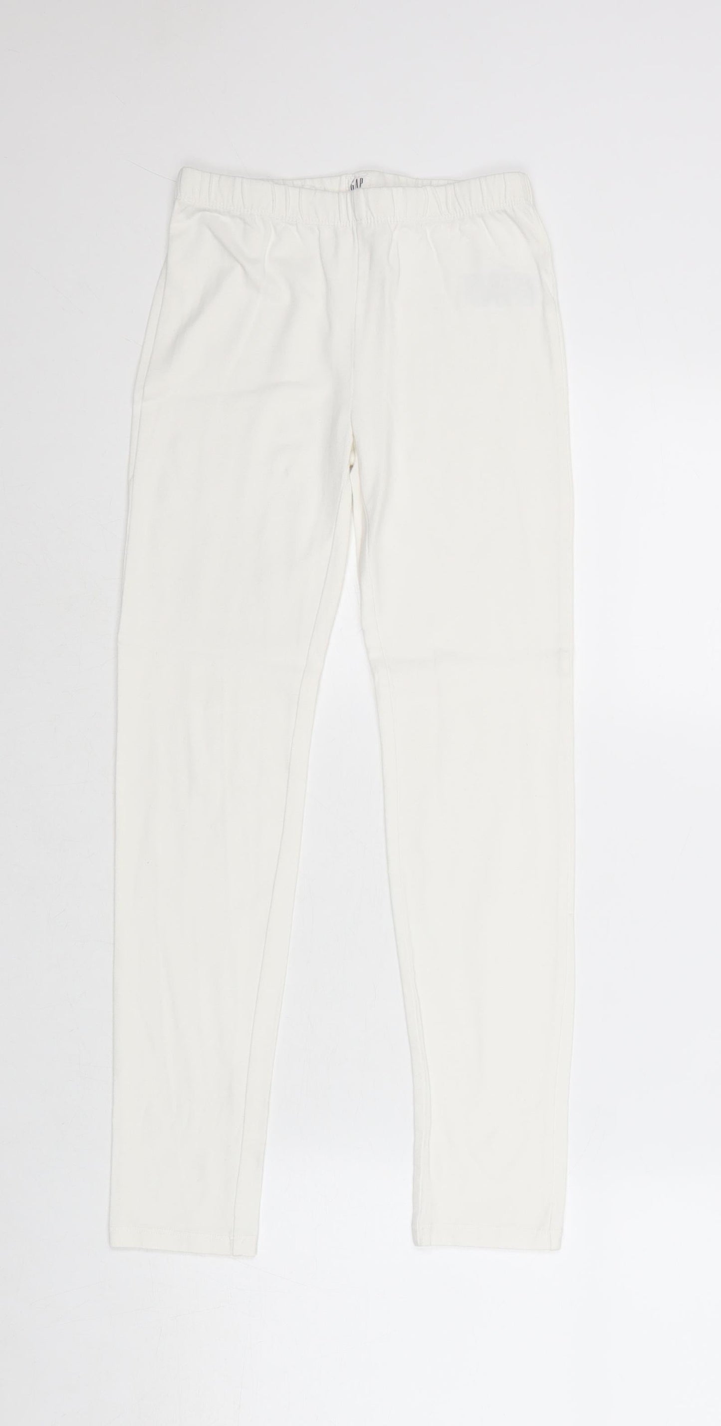 Gap Girls White Cotton Jogger Trousers Size L Regular Pullover - Leggings