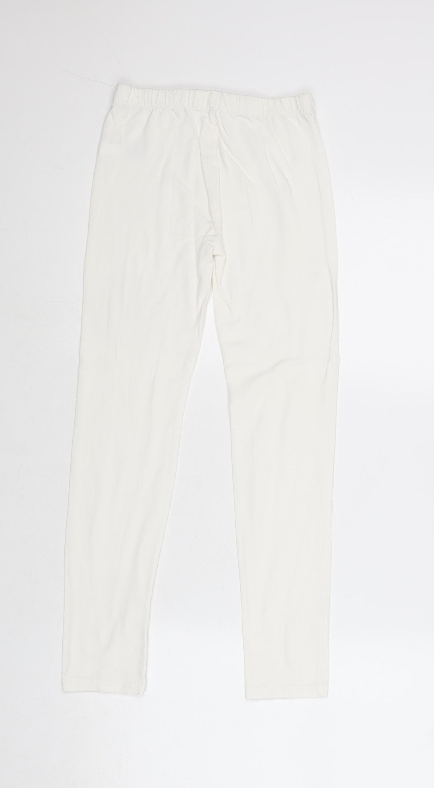 Gap Girls White Cotton Jogger Trousers Size L Regular Pullover - Leggings